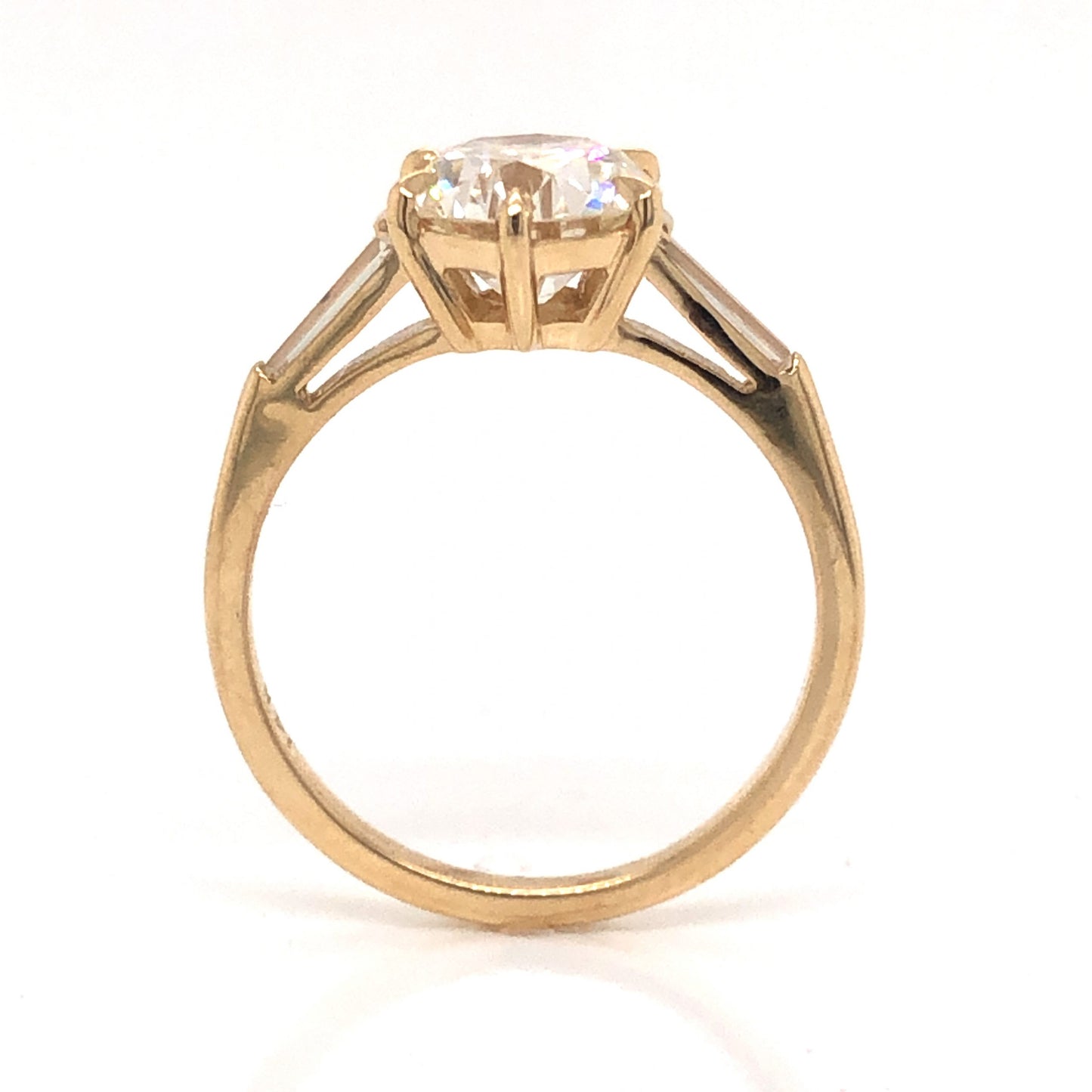 1.86 Old European Cut Diamond Engagement Ring in 14k Yellow Gold