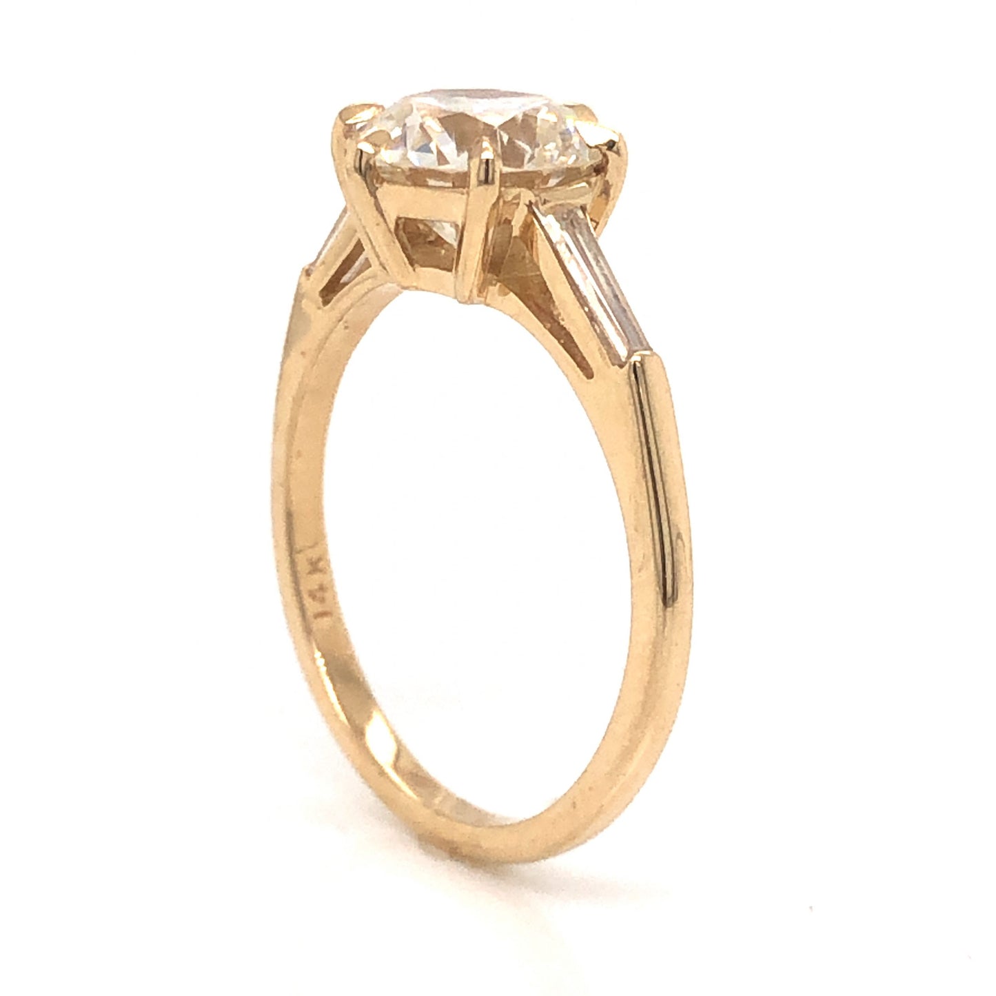 1.86 Old European Cut Diamond Engagement Ring in 14k Yellow Gold