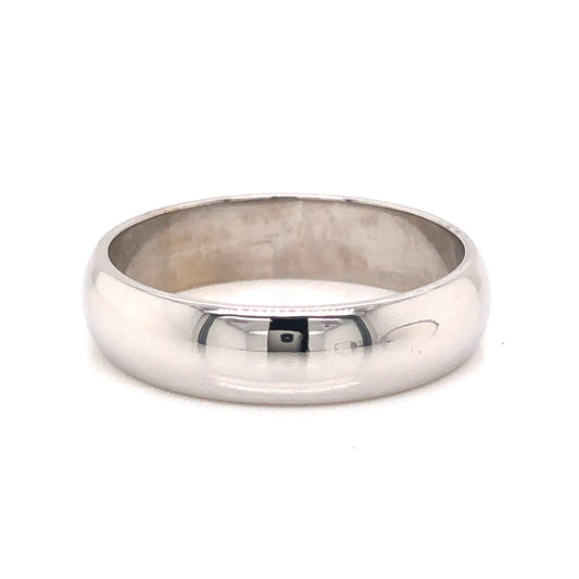 Men's 5mm Half Round Wedding Band in 14K White Gold