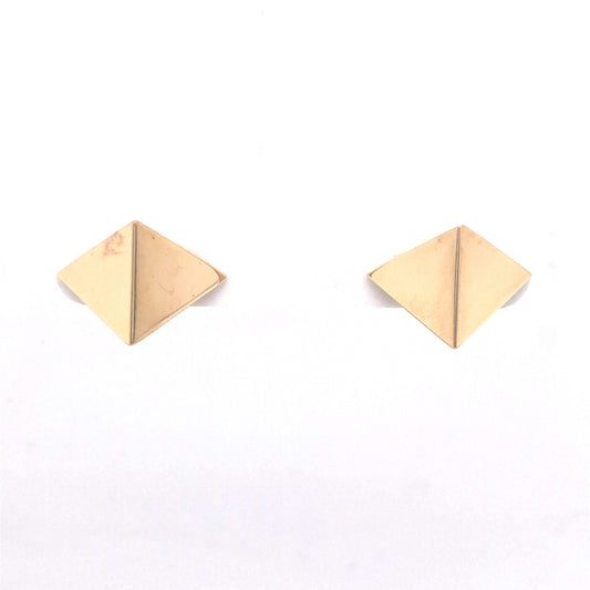 Pyramid Stud Earrings in 14k Yellow Gold