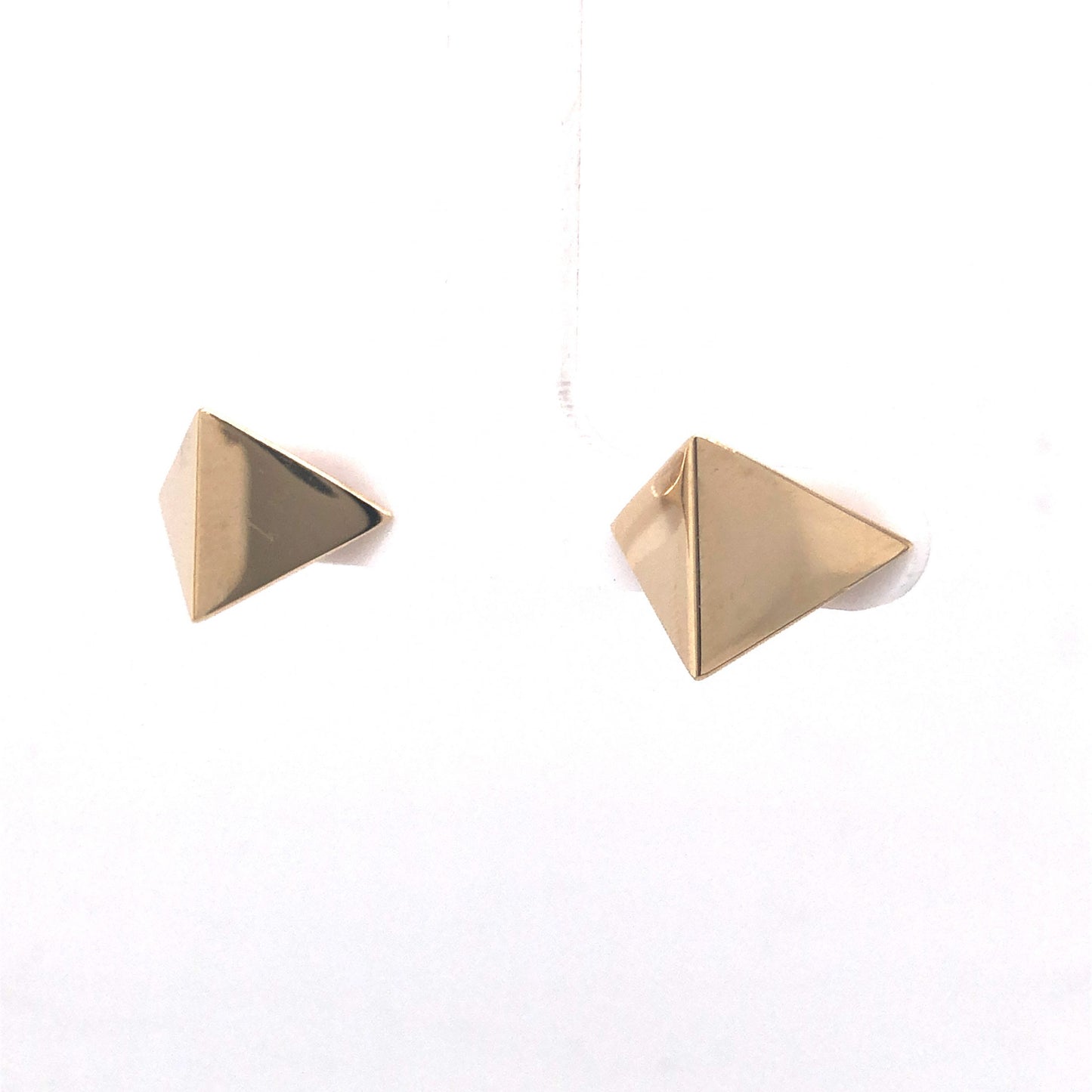 Pyramid Stud Earrings in 14k Yellow Gold