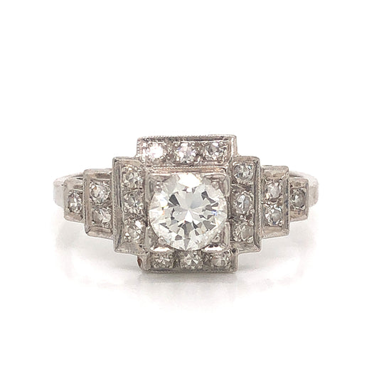 .52 Art Deco Diamond Engagement Ring in Platinum