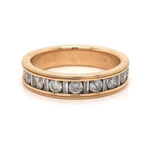 Men's Channel Set Diamond Wedding Band in 14k Yellow Gold