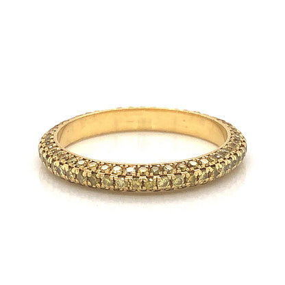 Fancy Intense Yellow Diamond Pave Band in 18k Yellow Gold