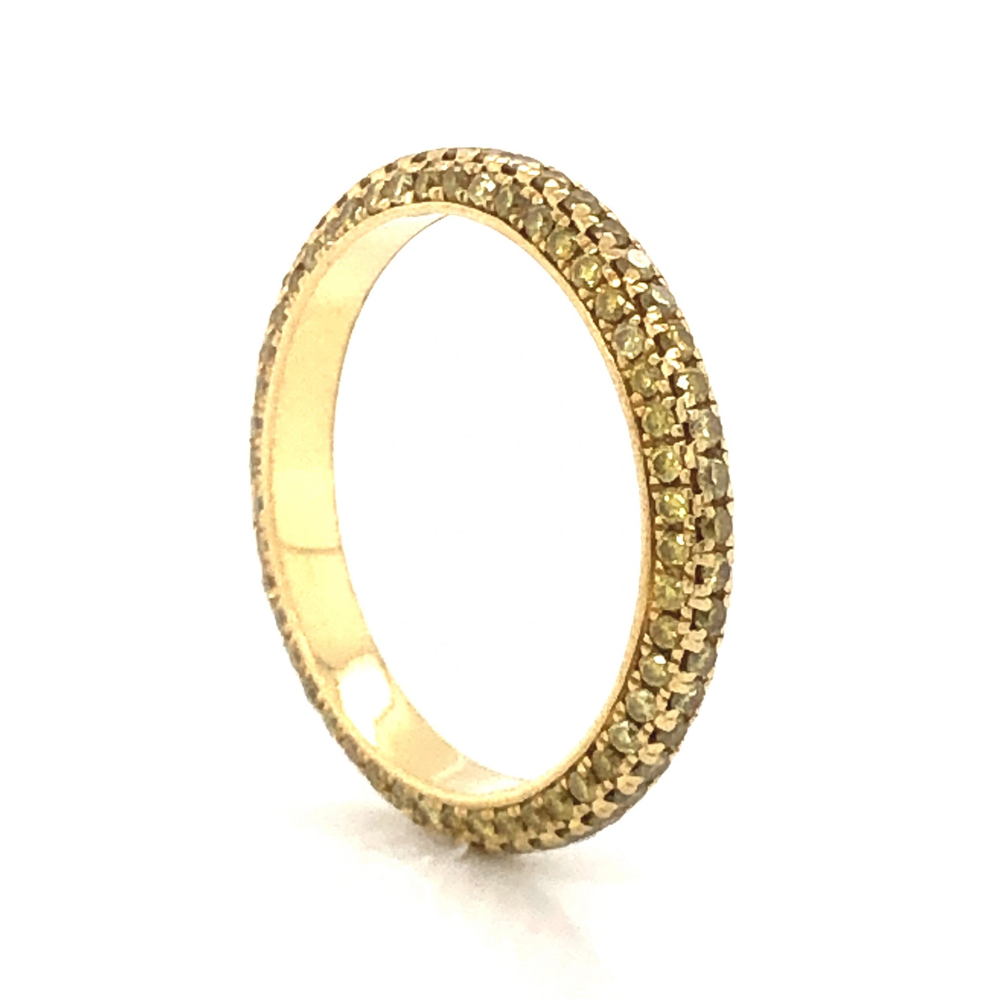 Fancy Intense Yellow Diamond Pave Band in 18k Yellow Gold