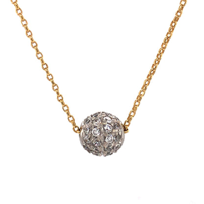 Round Pave Diamond Pendant Necklace in 18k Gold