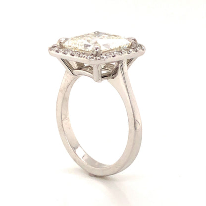 Radiant Cut Diamond Halo Engagement Ring in Platinum