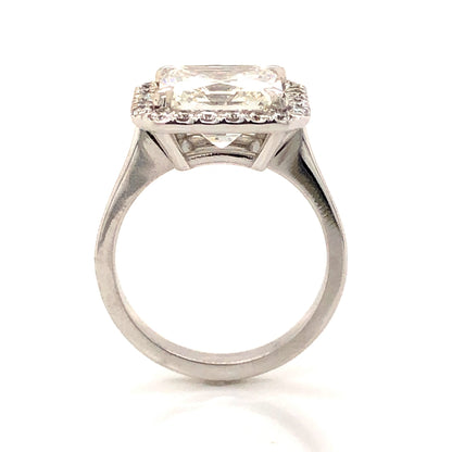 Radiant Cut Diamond Halo Engagement Ring in Platinum