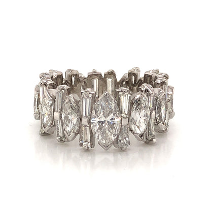 Marquise & Baguette Cut Diamond Eternity Ring in Platinum