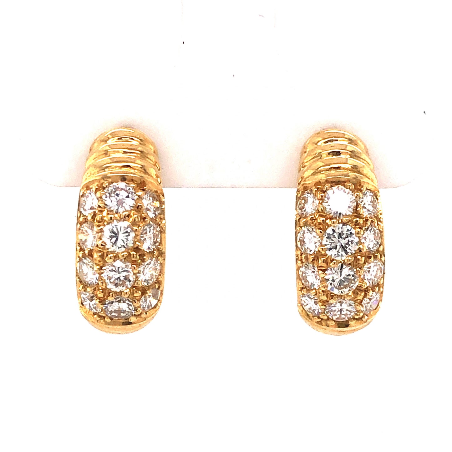 1.50 Round Brilliant Cut Diamond Earrings in 18k Yellow Gold