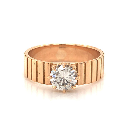 Mid-Century .70 Diamond Engagement Ring in 14k Yellow Gold