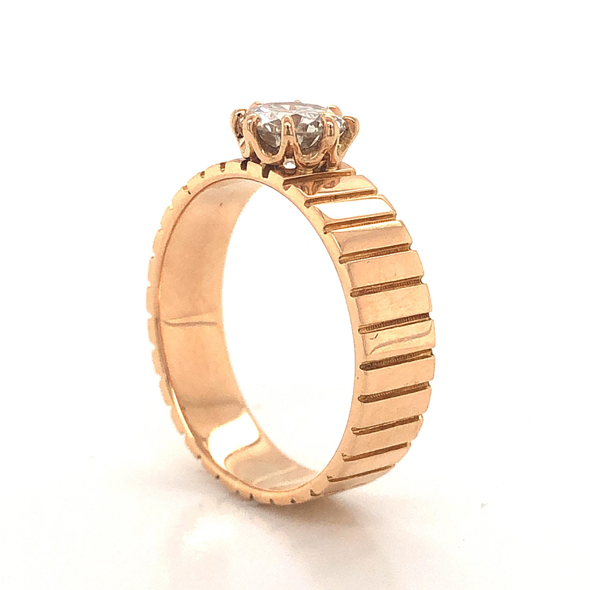 Mid-Century .70 Diamond Engagement Ring in 14k Yellow GoldComposition: 14 Karat Yellow Gold Ring Size: 6 Total Diamond Weight: .70ct Total Gram Weight: 4.3 g