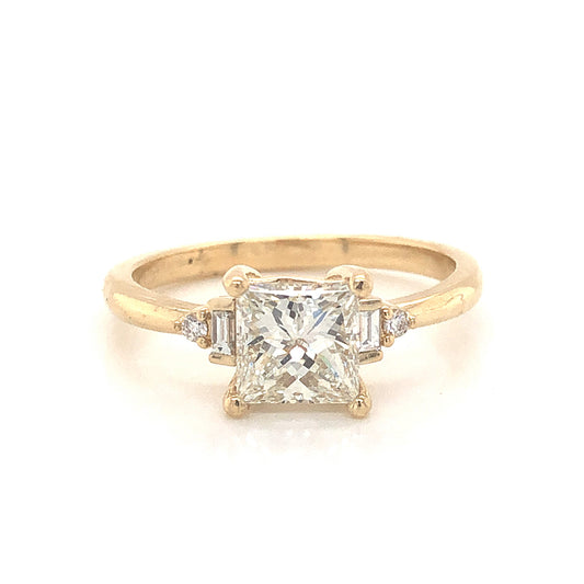 1.20 Princess Cut Diamond Engagement Ring in 14K Yellow Gold