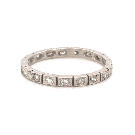 .29 Art Deco Diamond Eternity Wedding Band in Platinum