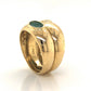 Stacked Oval Cut Emerald Cocktail Ring in 18k Yellow Gold