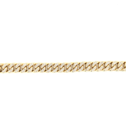 Pave Diamond Chain Link Bracelet in 14k Yellow Gold