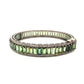 Green Tourmaline Bangle Bracelet w/ Diamonds in Sterling Silver