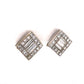 Square Diamond Earring Studs in 18k White Gold