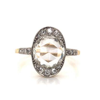 Victorian Round Rose Cut Diamond Engagement Ring in 14k