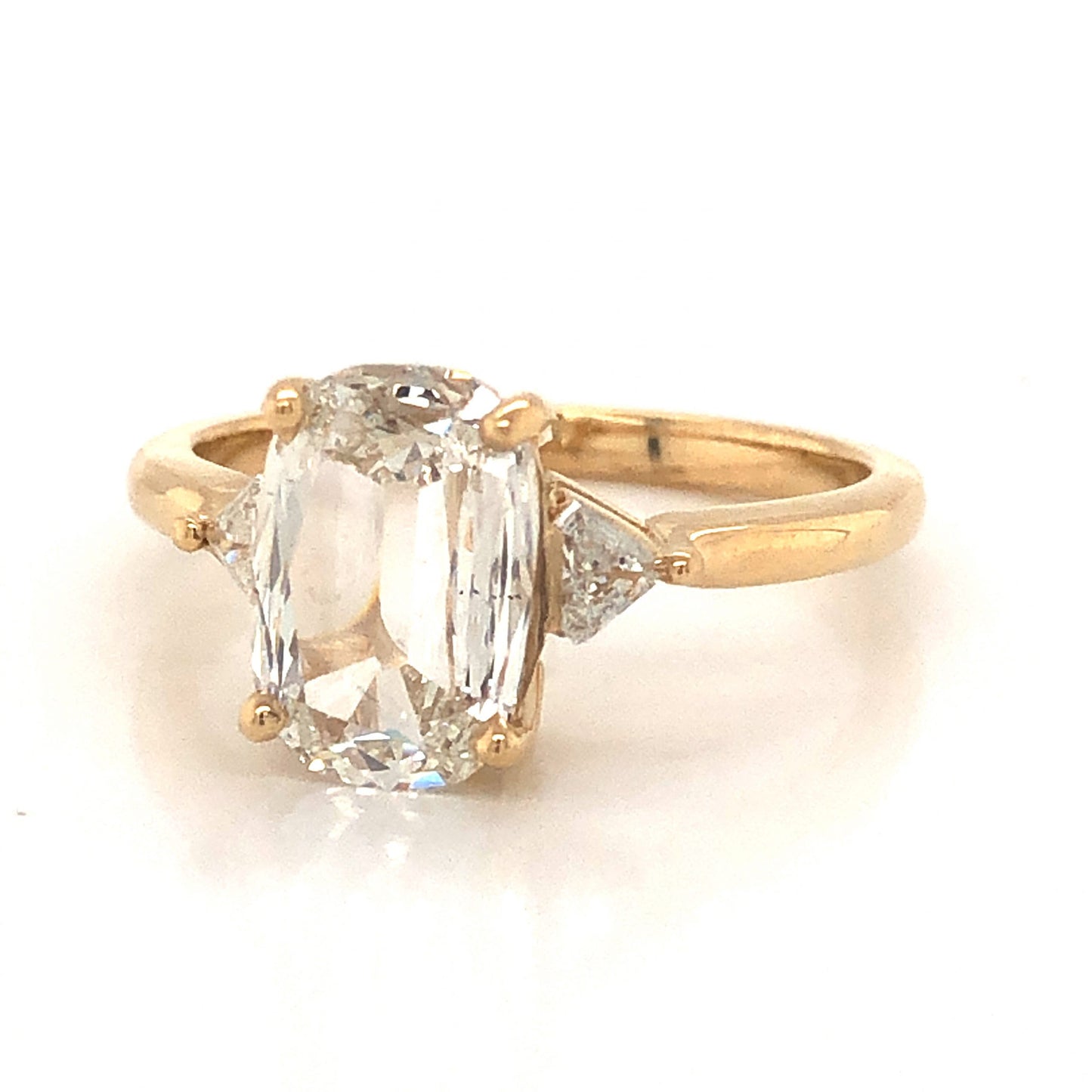 1.50 Old Mine Cushion Cut Diamond Engagement Ring in 14k Yellow Gold