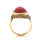 Mid-Century Coral Cocktail Ring in 18k Yellow Gold