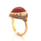 Mid-Century Coral Cocktail Ring in 18k Yellow Gold