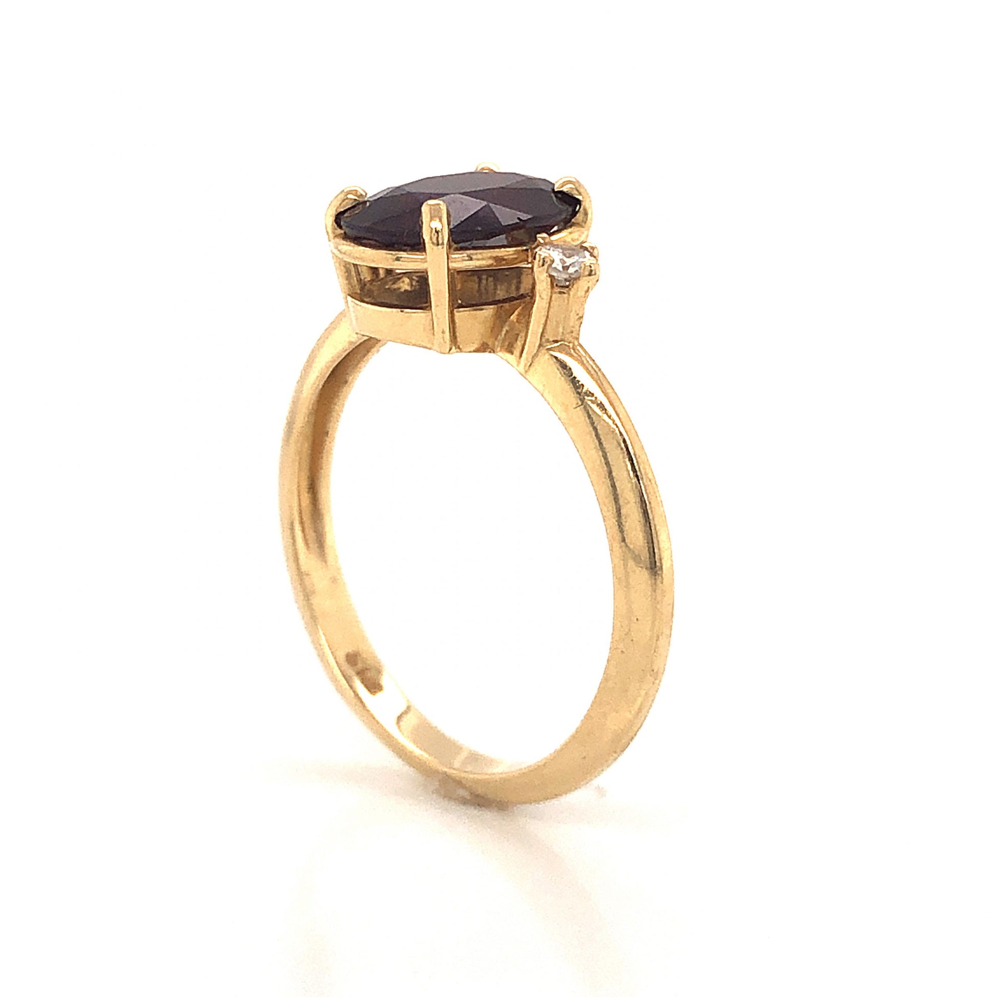 Oval Cut Ruby Engagement Ring in 14k Yellow Gold