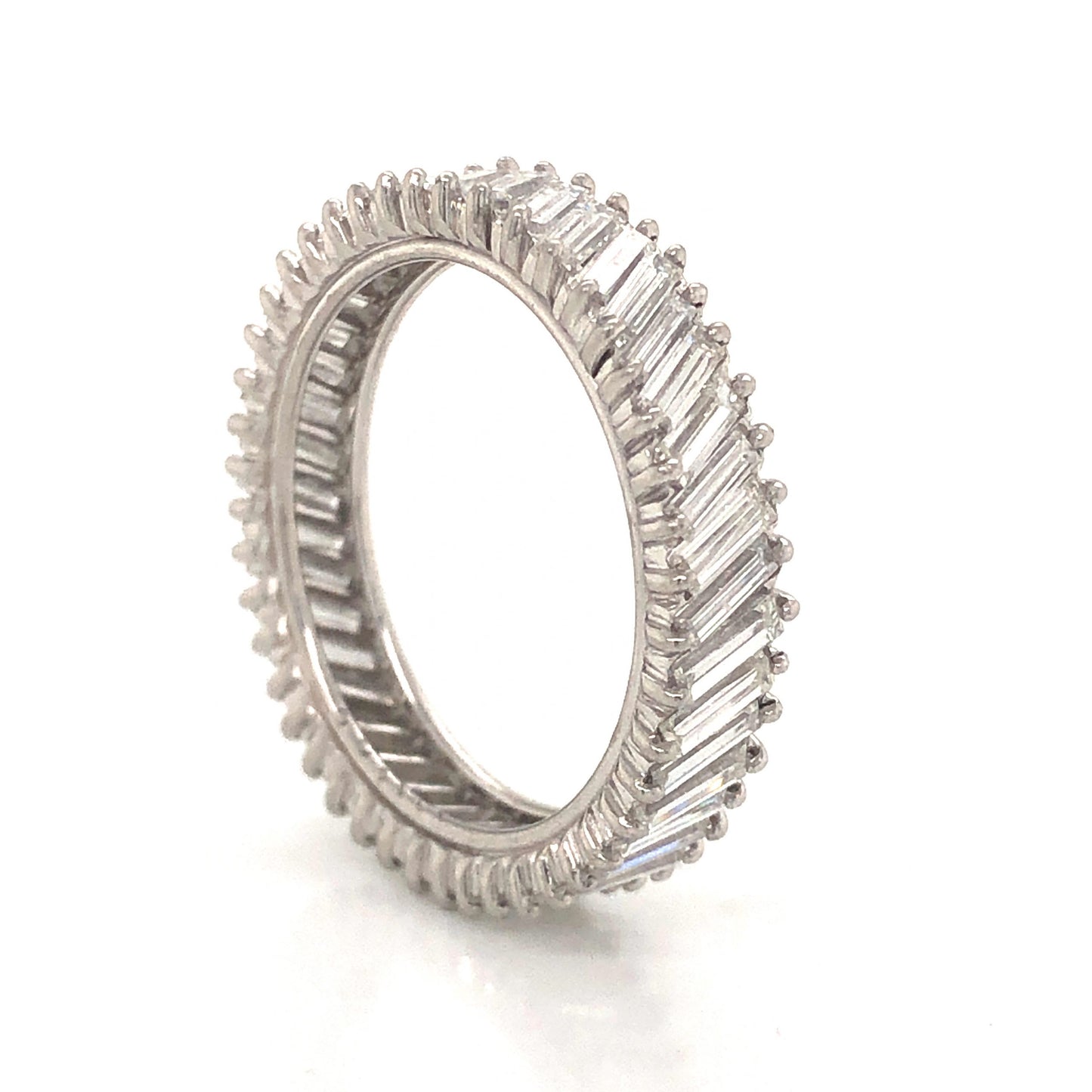 Angled Baguette Diamond Eternity Band in Platinum