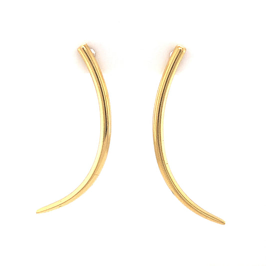 Curved Bar Earrings in 18k Yellow Gold