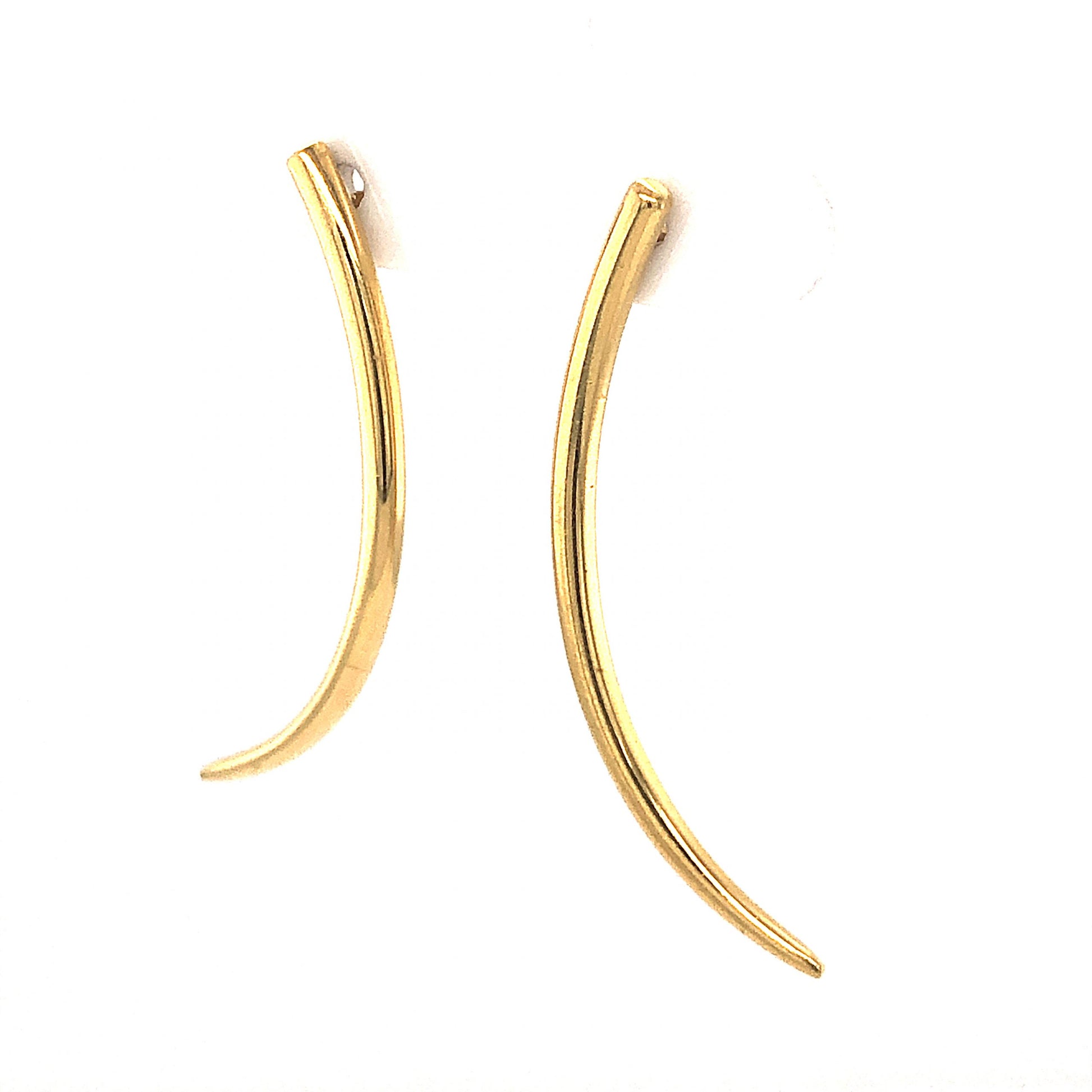 Curved Bar Earrings in 18k Yellow Gold