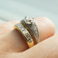 Square Step Cut Diamond Wedding Band in 18k Yellow Gold
