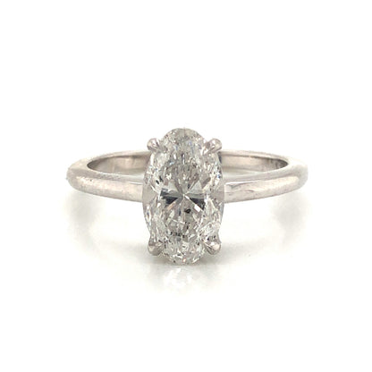 1.78 Oval Cut Diamond Engagement Ring in 14k White Gold