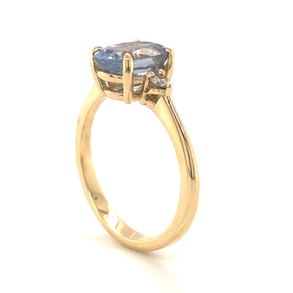 Oval Cut Lavender Sapphire Engagement Ring in Yellow Gold