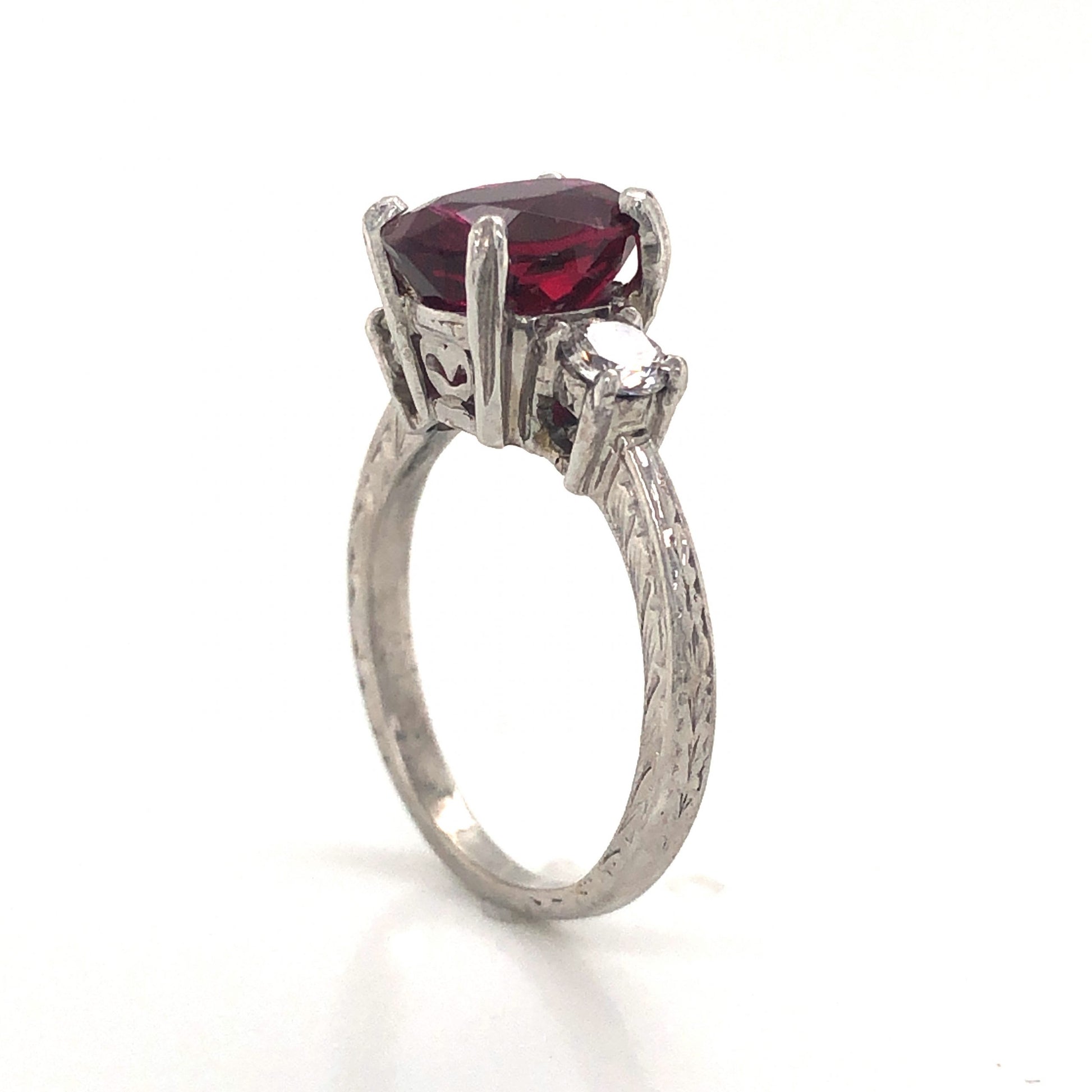 Tacori Oval Ruby Engagement Ring in Platinum