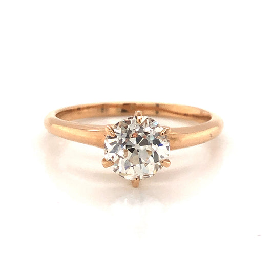 1.13 Victorian Solitaire Diamond Engagement Ring in 10k Yellow Gold