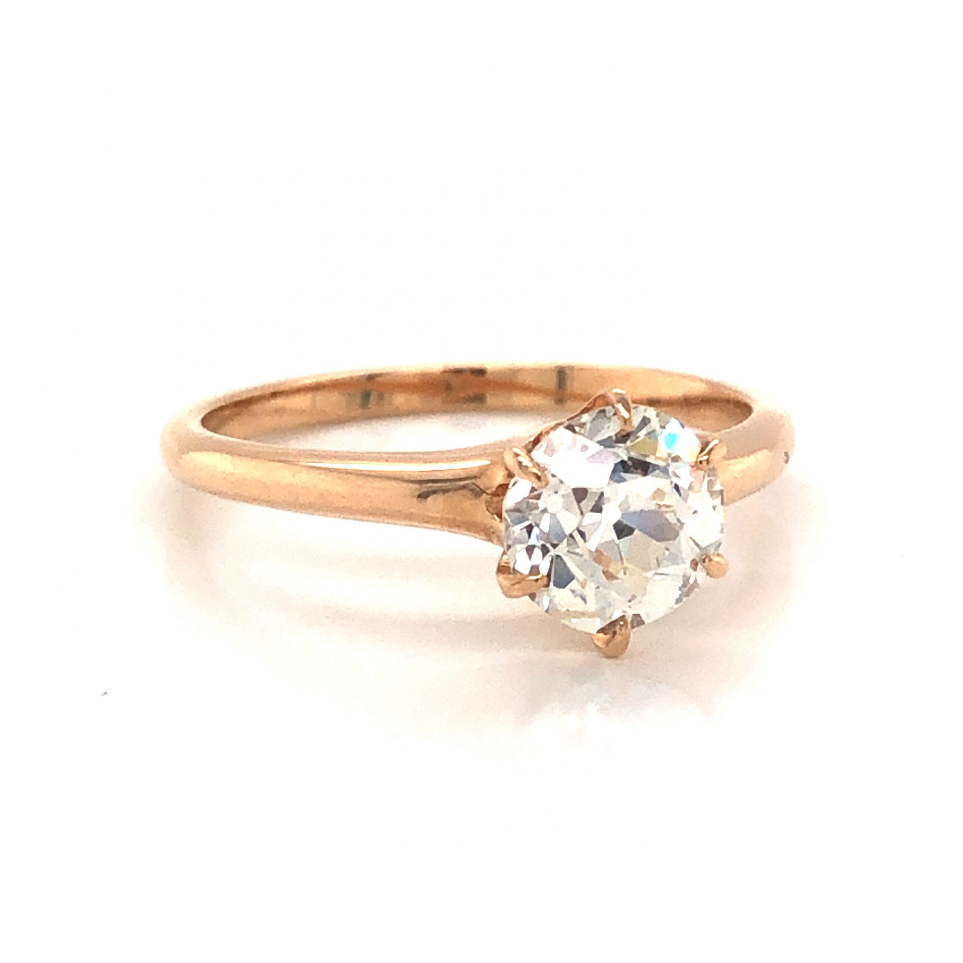 1.13 Victorian Solitaire Diamond Engagement Ring in 10k Yellow Gold