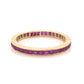 Channel Set Round Ruby Eternity Band in 14k Yellow Gold