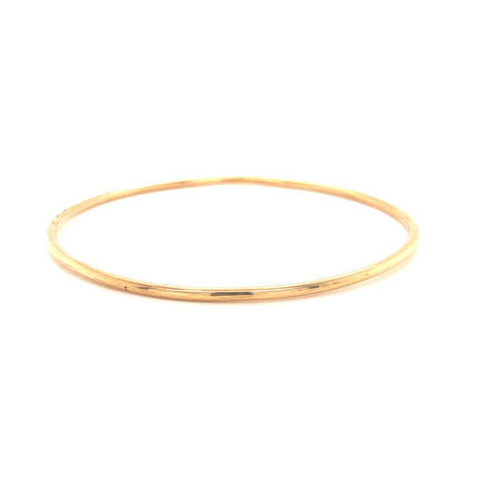 Thin Yellow Gold Bangle Bracelet in 14k