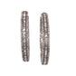 Baguette & Round Diamond Hoop Earrings in Sterling Silver