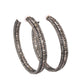 Baguette & Round Diamond Hoop Earrings in Sterling Silver
