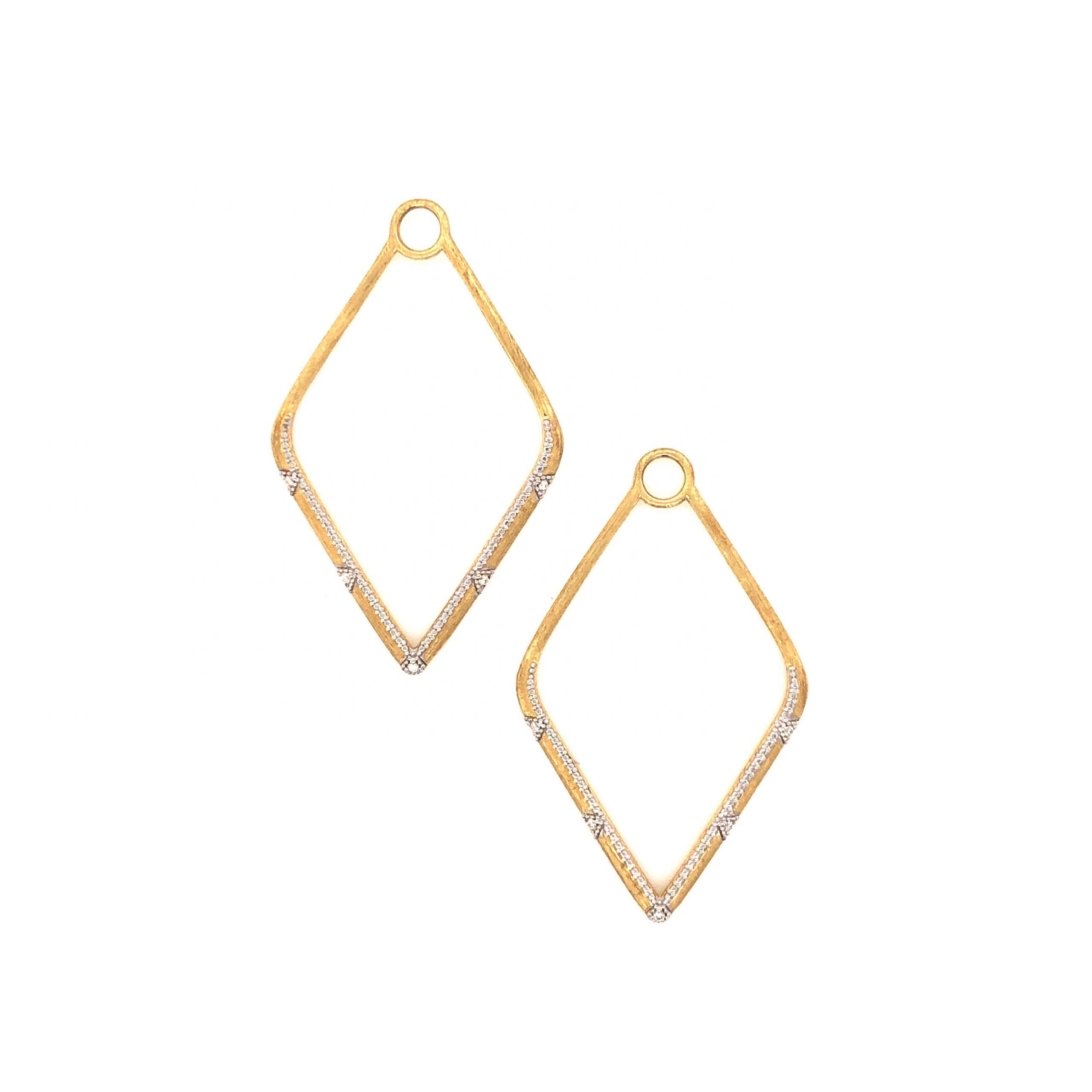 Diamond Earring Jackets in 18k Yellow Gold Filigree Jewelers