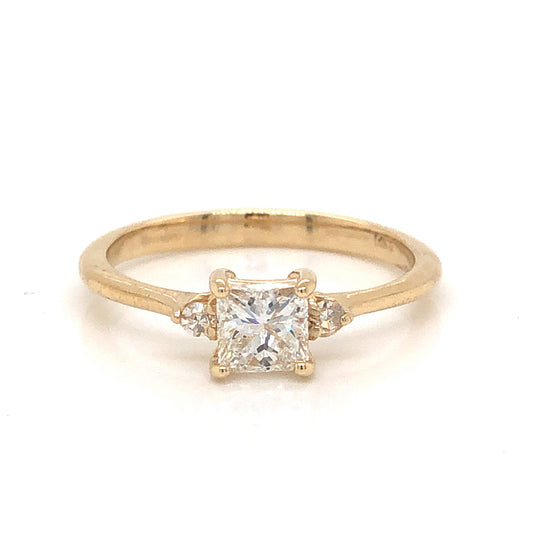 .58 Princess Cut Diamond Engagement Ring in 14K Yellow Gold