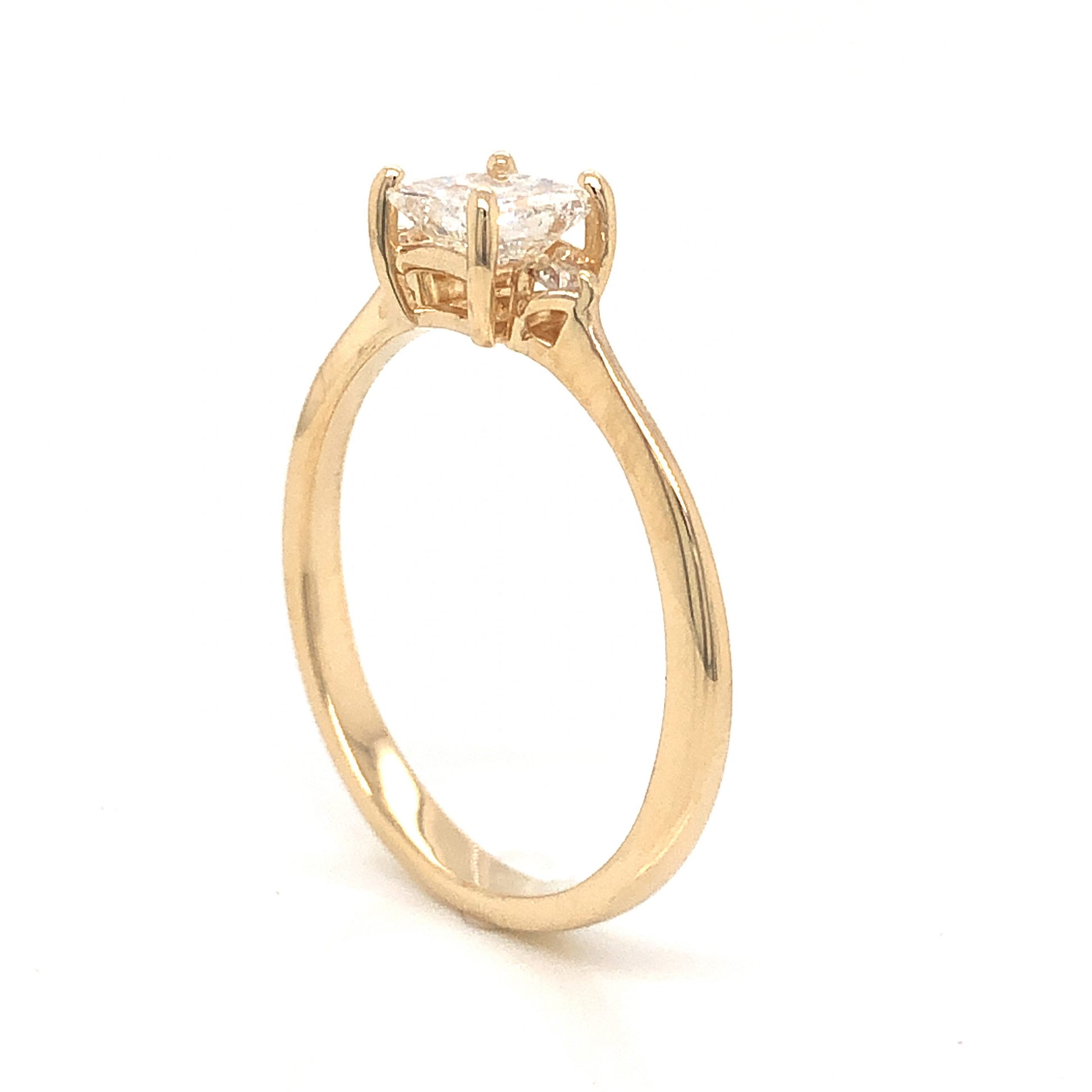 .58 Princess Cut Diamond Engagement Ring in 14K Yellow GoldComposition: 14 Karat Yellow Gold Ring Size: 7 Total Diamond Weight: .64ct Total Gram Weight: 2.2 g Inscription: 14k 
      