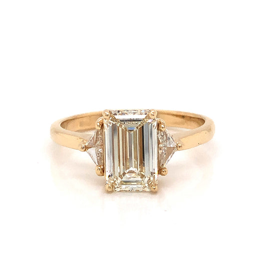 1.50 Emerald Cut Diamond Engagement Ring in 14k Yellow Gold