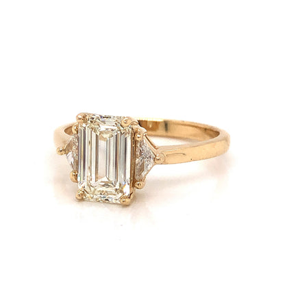 1.50 Emerald Cut Diamond Engagement Ring in 14k Yellow Gold