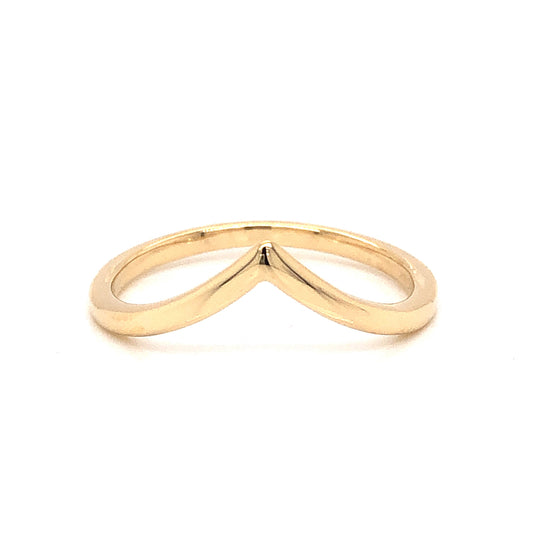 Thin Contoured Wedding Band in 14k Yellow Gold