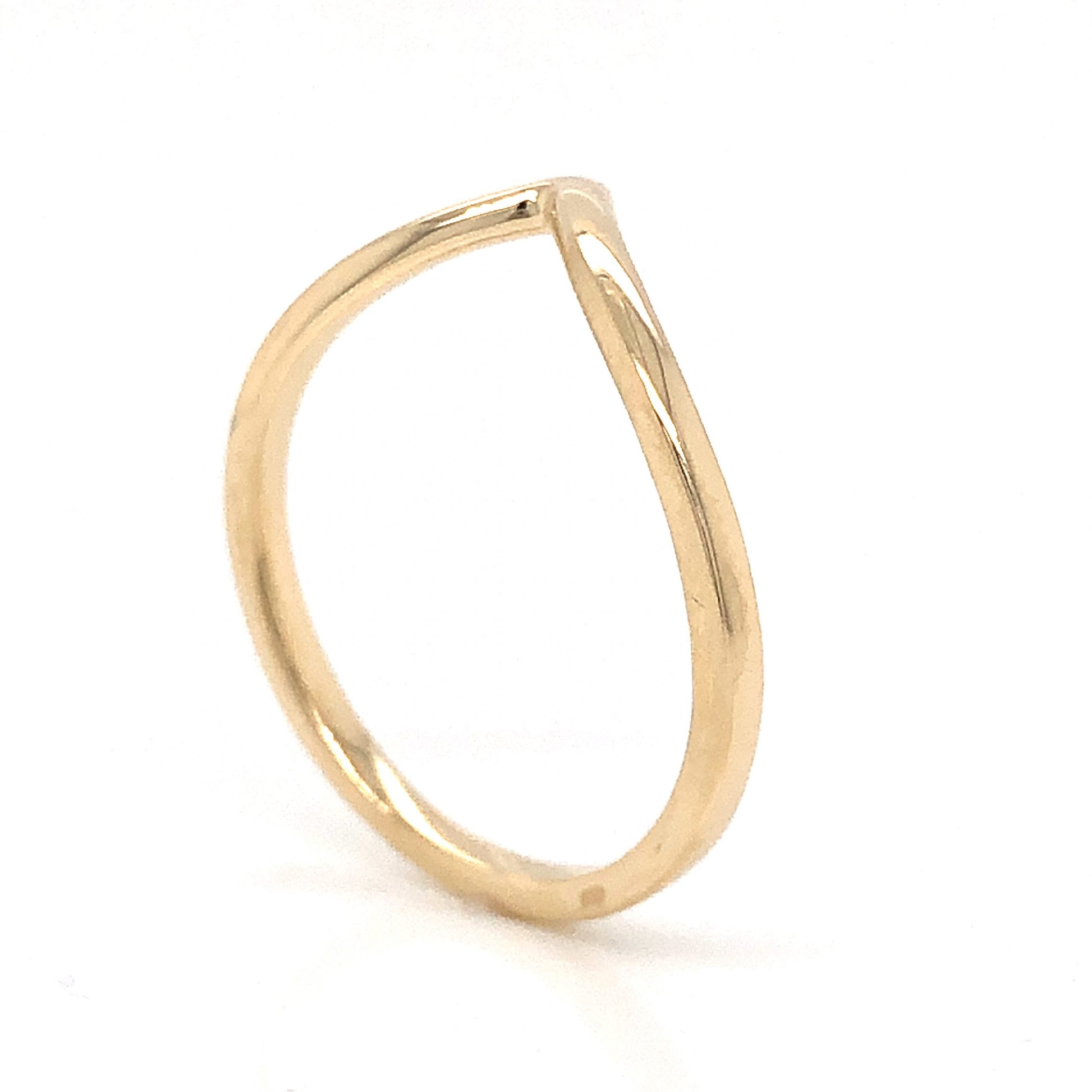 Thin Contoured Wedding Band in 14k Yellow GoldComposition: 14 Karat Yellow GoldRing Size: 7.5Total Gram Weight: 1.9 gInscription: 14k