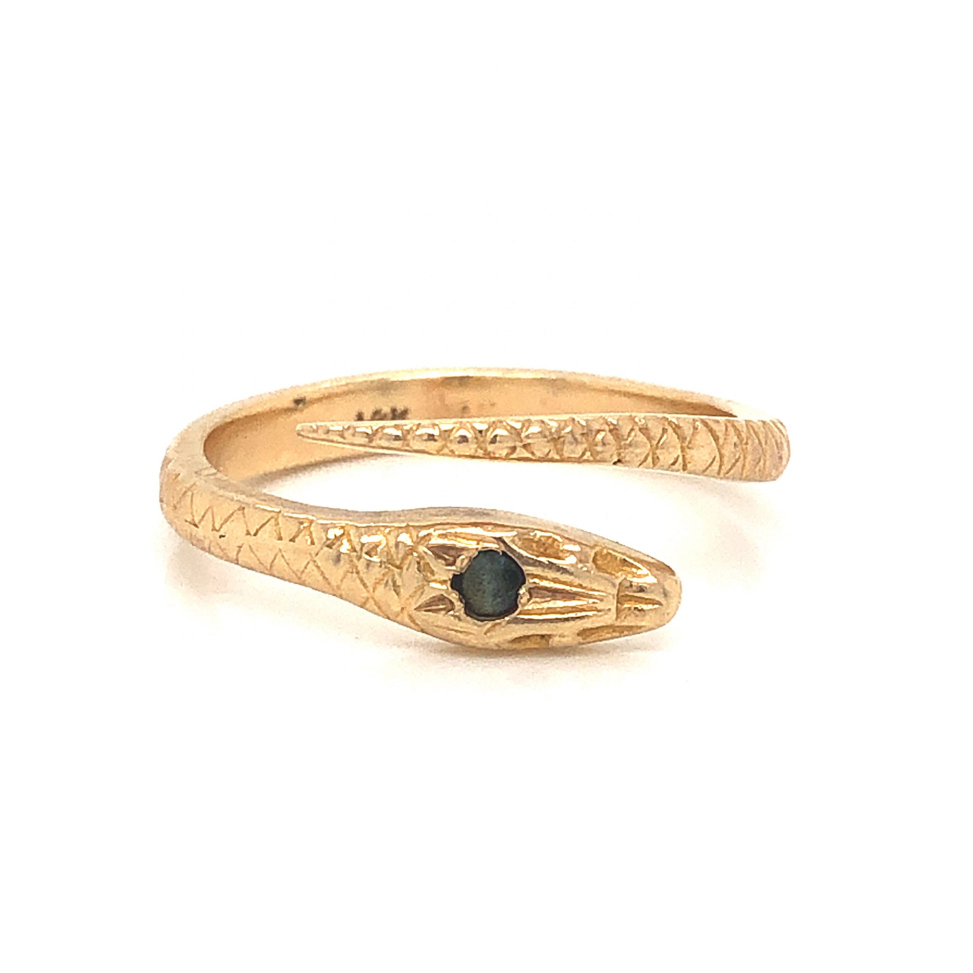 Victorian Sapphire Snake Ring in 14k Yellow GoldComposition: Platinum Ring Size: 6 Total Gram Weight: 2.8 g Inscription: 14k
      