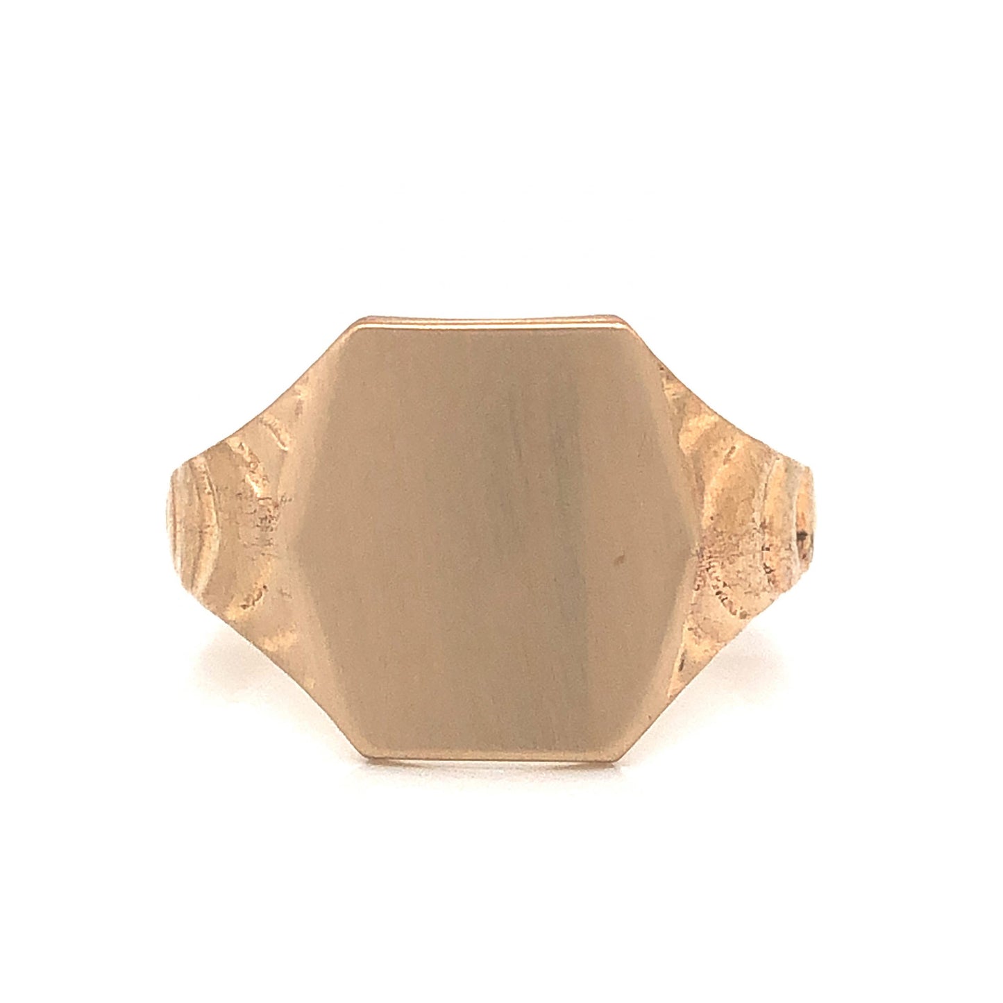 Victorian Hexagonal Signet Ring in 10k Yellow Gold