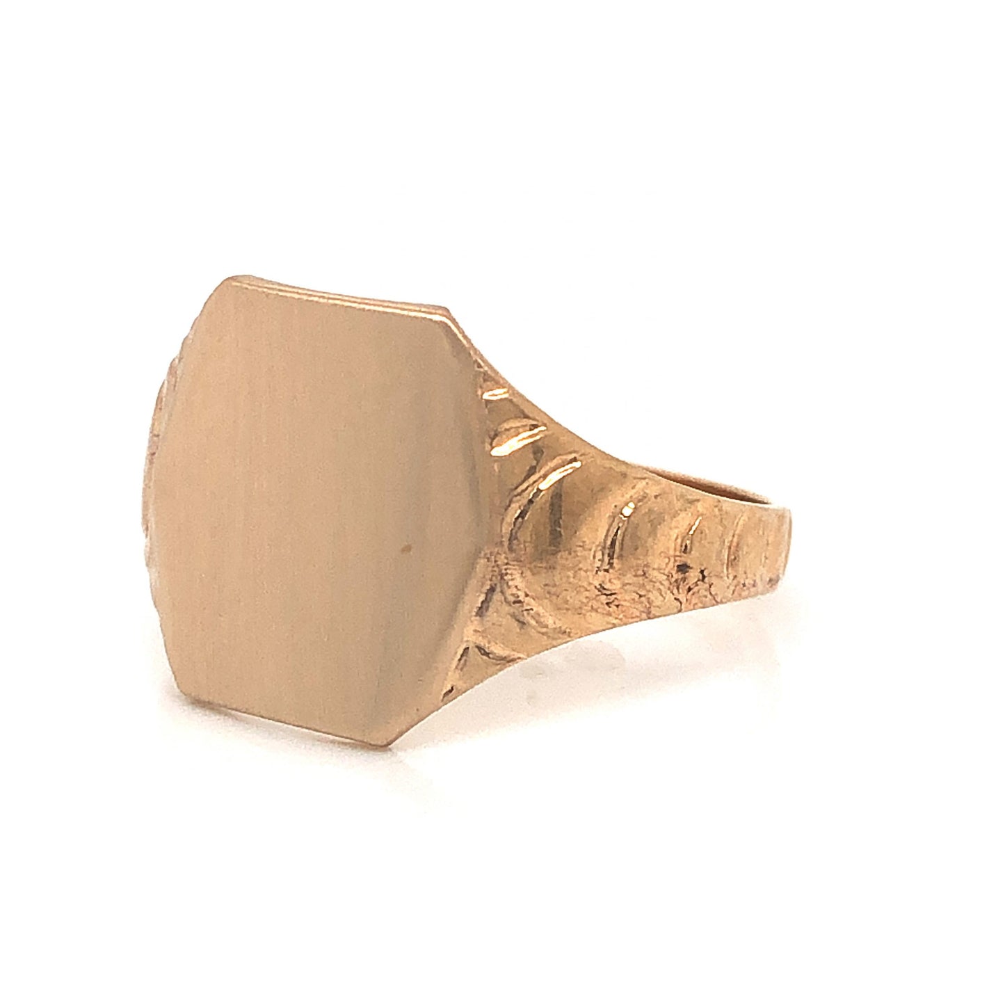 Victorian Hexagonal Signet Ring in 10k Yellow Gold